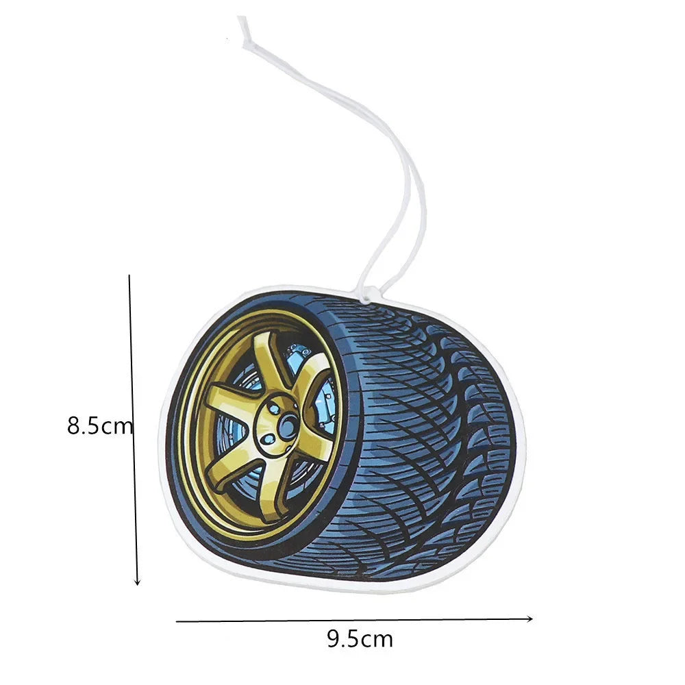 JDM Car Air Freshener Hanging Rearview Mirror Perfume Flavoring Turbo Brake Disc Shock Absorber Solid Paper Diffuser Accessories