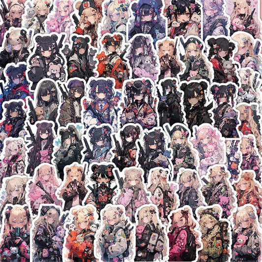 10/30/60PCS Anime Killer Girl Stickers Kawaii Cartoon Decoration Decals Waterproof Graffiti Laptop Skateboard Car Cute Sticker