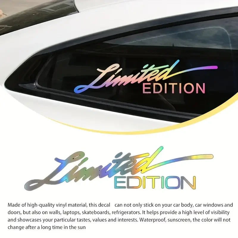 2PCS Motorcycle EDITION Creative Vinyl Sticker Window Sticker Car-styling Decoration Reflective Laser Decal For Car Accessories