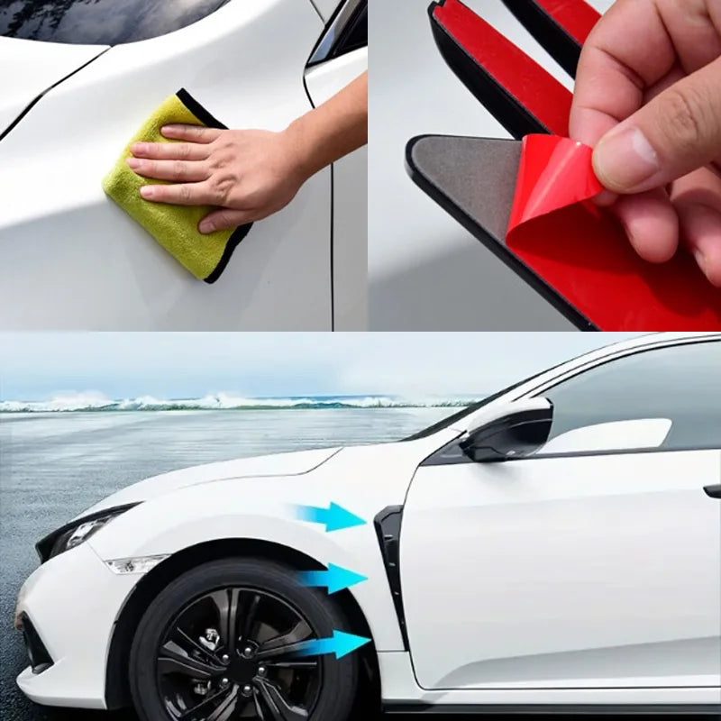 A Pair Car Side Fender Spoiler Wind Knife Side Gills Universal Air Vent Decorative Side Wing Stickers Trim Accessorie