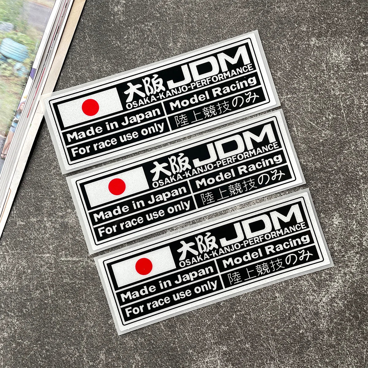 JDM Reflective Motorcycle Car Styling Stickers Decals Vinyl Decoration Auto Rear Windshield Car Body For Audi Ford Subaru