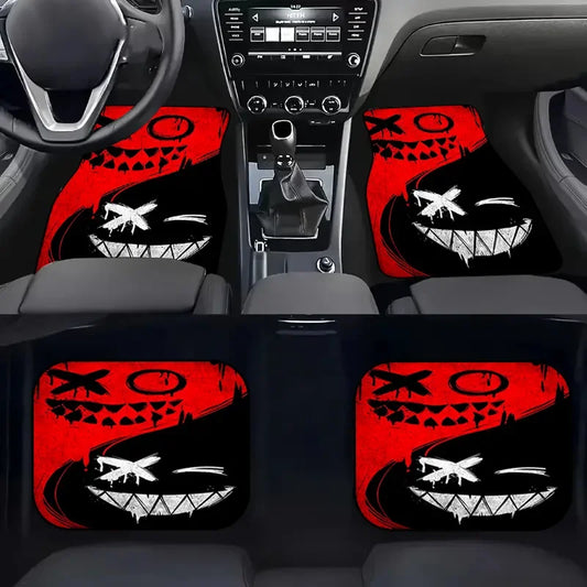 4pcs Car Floor Mats, Polyester Fiber All-season Universal Floor Mats with Anti-slip Base, Easy To Clean Car Interior Accessories