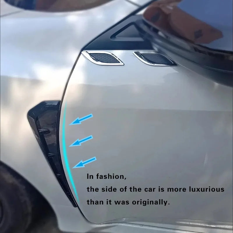 A Pair Car Side Fender Spoiler Wind Knife Side Gills Universal Air Vent Decorative Side Wing Stickers Trim Accessorie