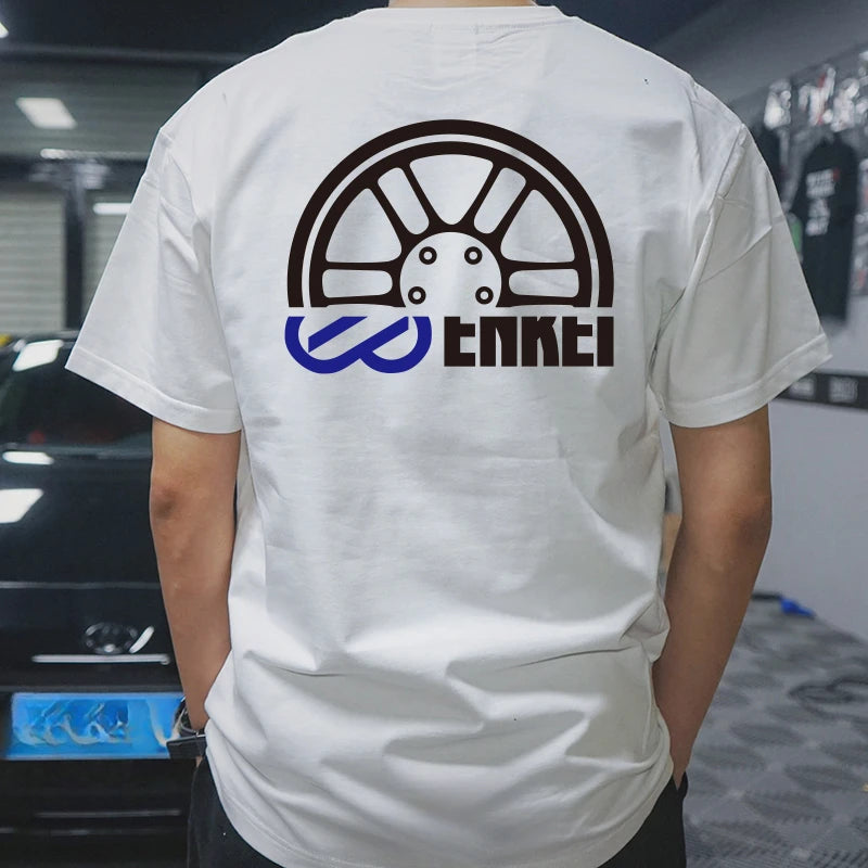 Japanese JDM Modified Car ENKEI Wheel Forged Spinning RPF1 Short-sleeved T-shirt Culture Shirt  Motorcycle