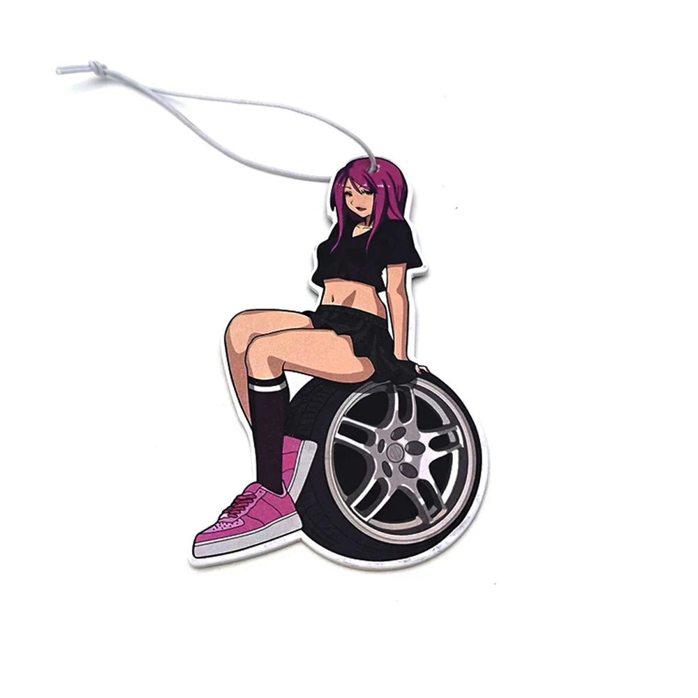 Auto Parts Design Car Air Freshener Hanging Car Rear View Solid Paper Wheel Rim Piston Car Diffuser Interior Accessories Pendant