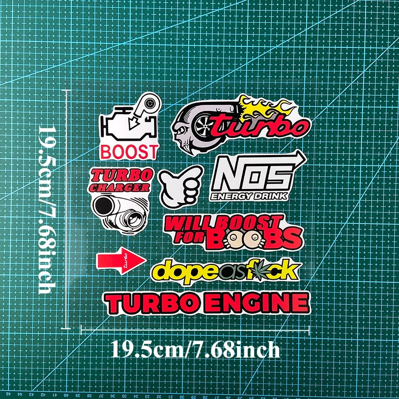 1SET JDM Racing Style Motorcycle Stickers for DIY Motorbike Fuel Tank Car Window Refit Auto Styling Decoration Vinyl Decals