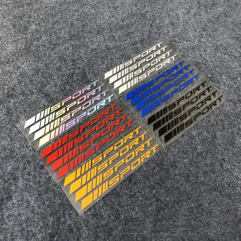 Fashion 4pc Car Stickers Wheels Rims Sport Racing DIY Stripes Decorative Stickers Emblem Car Styling Car SUV Truck Accessories