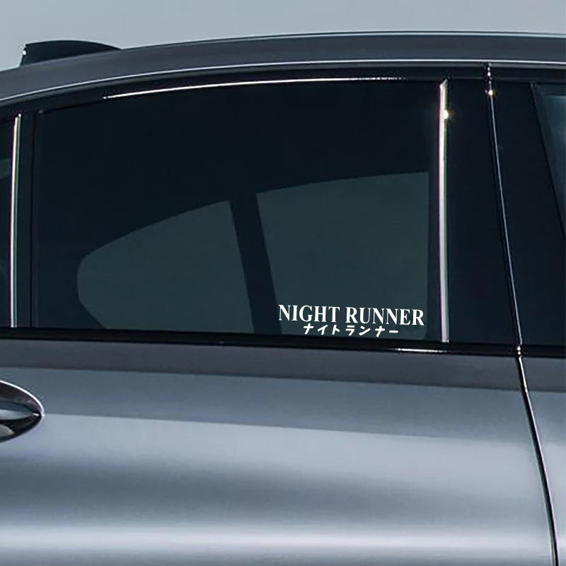 G004 20x4CM Car Sticker NIGHT RUNNER&Not Fast Just Loud&Low Standards&Speed StarsWindscreen Banner Competition Decoration Decals