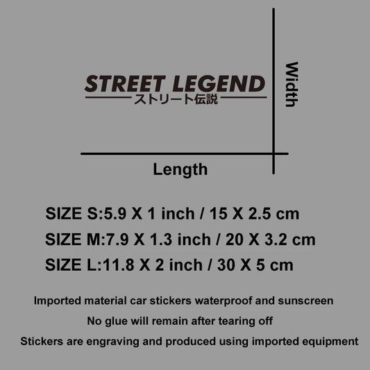 Street Legend Japanese JDM Decals creative&funny stickers for cartoon fans&lover,high quality for car trucks motorcycles&laptops