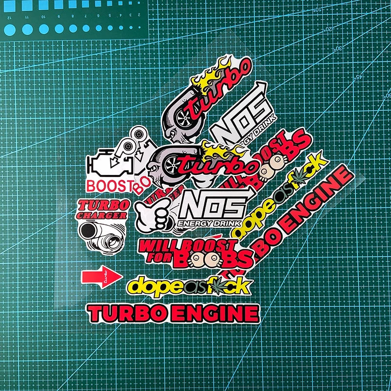 1SET JDM Racing Style Motorcycle Stickers for DIY Motorbike Fuel Tank Car Window Refit Auto Styling Decoration Vinyl Decals