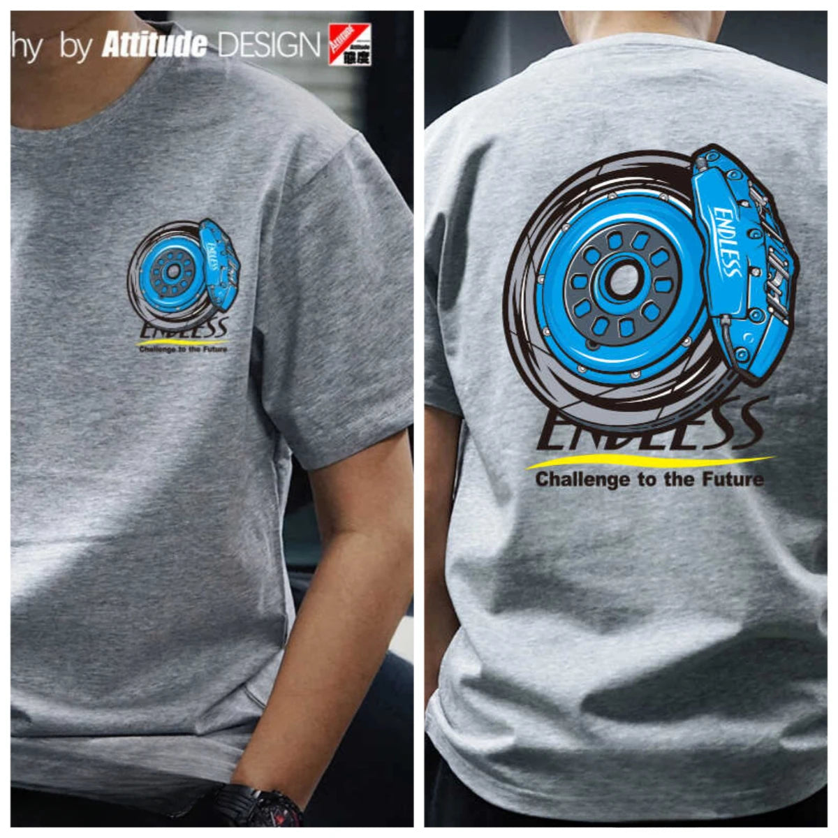 Japan JDM Modified Car Endless Brake T-shirt Breathable Sweat Absorption Short-sleeved Men's and Women's T-shirt Motorcycle T