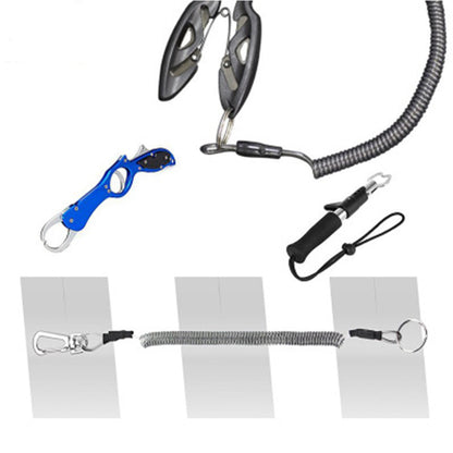 Max Stretch Plastic Spring Elastic Rope Anti-lost Phone Keychain Secure Lock Tackle Portable Fishing Lanyards