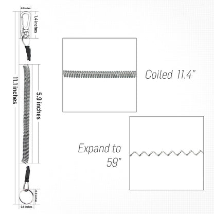 Max Stretch Plastic Spring Elastic Rope Anti-lost Phone Keychain Secure Lock Tackle Portable Fishing Lanyards