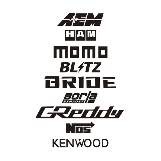 9pcs JDM Car Door Decals Set Creative Racing Sponsor Decor Stickers Automobile Accessories