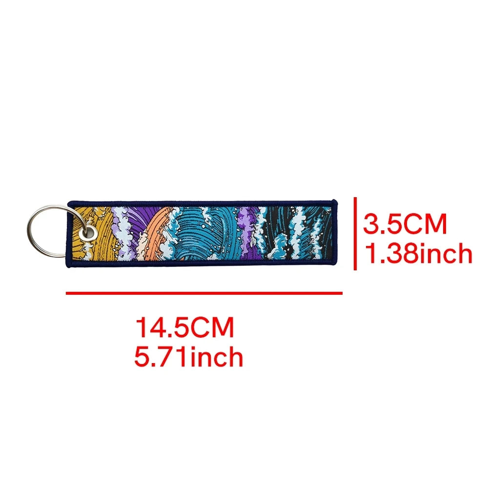 JDM Initial D Embroidery Keyring Car Keychain Key Tag Lanyard Refit Gift Red Sun Racing Team Motorcycle Key Chain Accessories