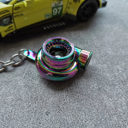 NEO Chrome Car Parts Keychain Metal Keyring Wheel Hub Nitrogen Gas Bottle Shock Absorber Key Chain Whistle Turbine Auto Interior