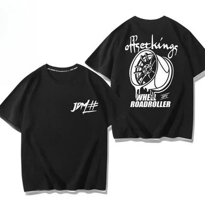 Japan RAYS Wheel Hub Modified Car Jdm Short-sleeved T-shirt Men's and Women's Pure Cotton Half-sleeved Casual Wear Top Versatile