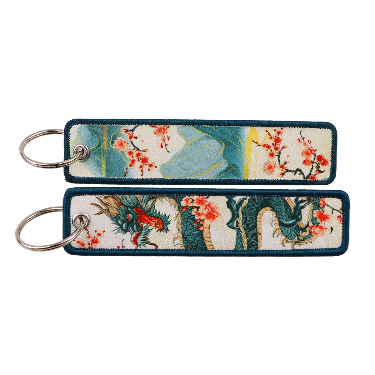 Van Gogh Embroidery Key Fobs Japanese Waves Key Tags Keychain For Motorcycles Cars Key Ring Accessories Jewelry Chaveiro Gifts