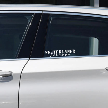 G004 20x4CM Car Sticker NIGHT RUNNER&Not Fast Just Loud&Low Standards&Speed StarsWindscreen Banner Competition Decoration Decals