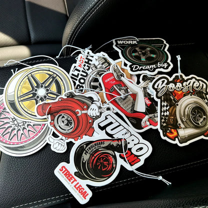 New JDM Car Air Freshener Hanging Car Rear View Solid Paper Turbo Brake Disc Wheel Sexy Girl Car Diffuser Interior Accessorie