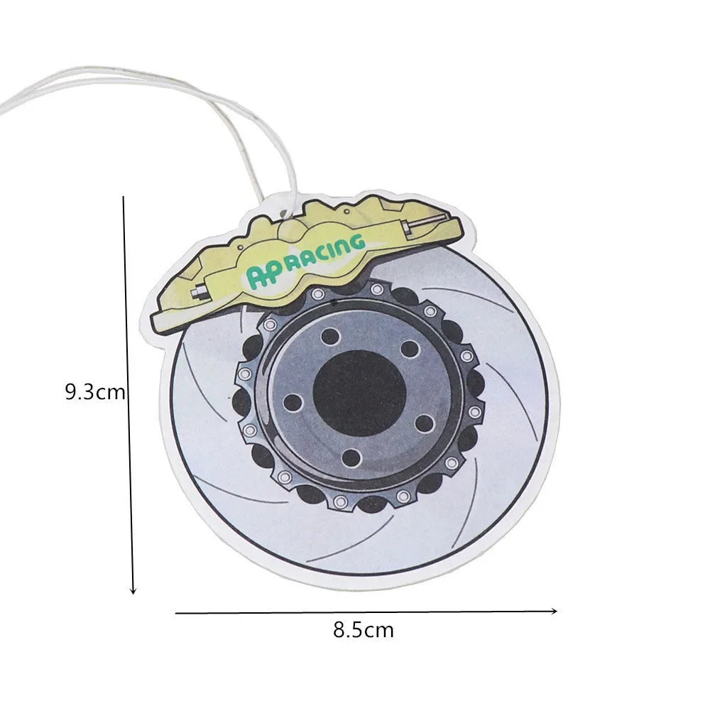 JDM Car Air Freshener Hanging Rearview Mirror Perfume Flavoring Turbo Brake Disc Shock Absorber Solid Paper Diffuser Accessories