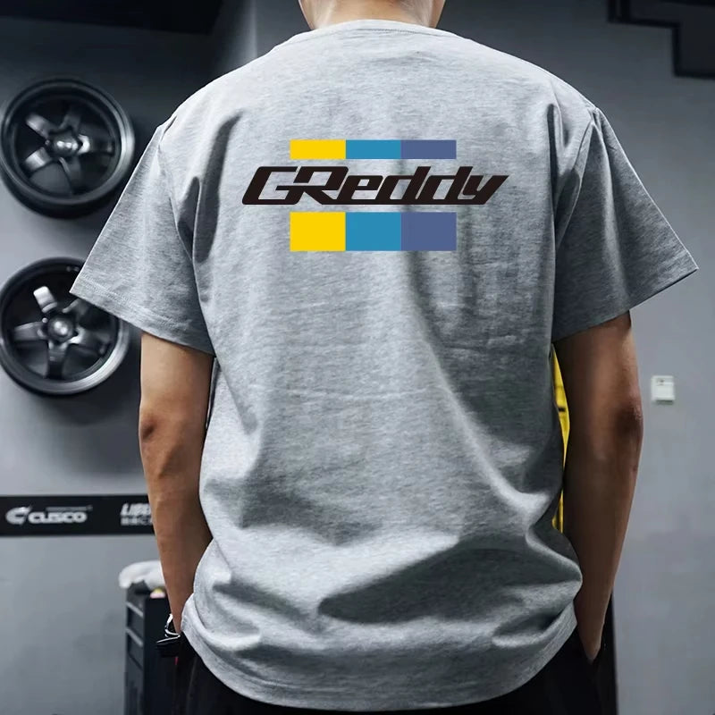 GReddy Turbo Systems Shirts for Men Summer Short Sleeve Rash Guard Gym Workout Tshirt Athletic Quick Dry Undershirts Tops