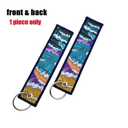 JDM Initial D Embroidery Keyring Car Keychain Key Tag Lanyard Refit Gift Red Sun Racing Team Motorcycle Key Chain Accessories