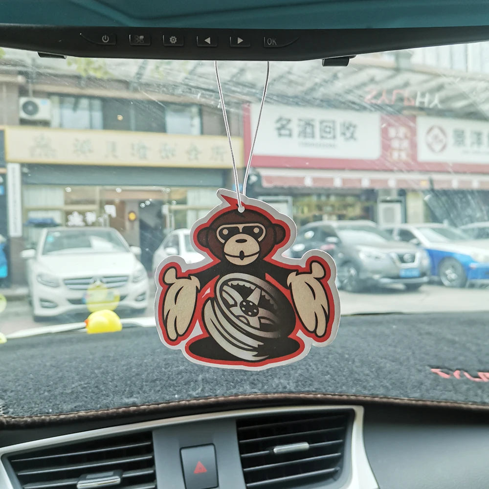 New JDM Car Air Freshener Hanging Car Rear View Solid Paper Turbo Brake Disc Wheel Sexy Girl Car Diffuser Interior Accessorie