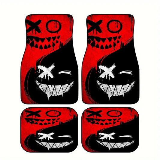 4pcs Car Floor Mats, Polyester Fiber All-season Universal Floor Mats with Anti-slip Base, Easy To Clean Car Interior Accessories