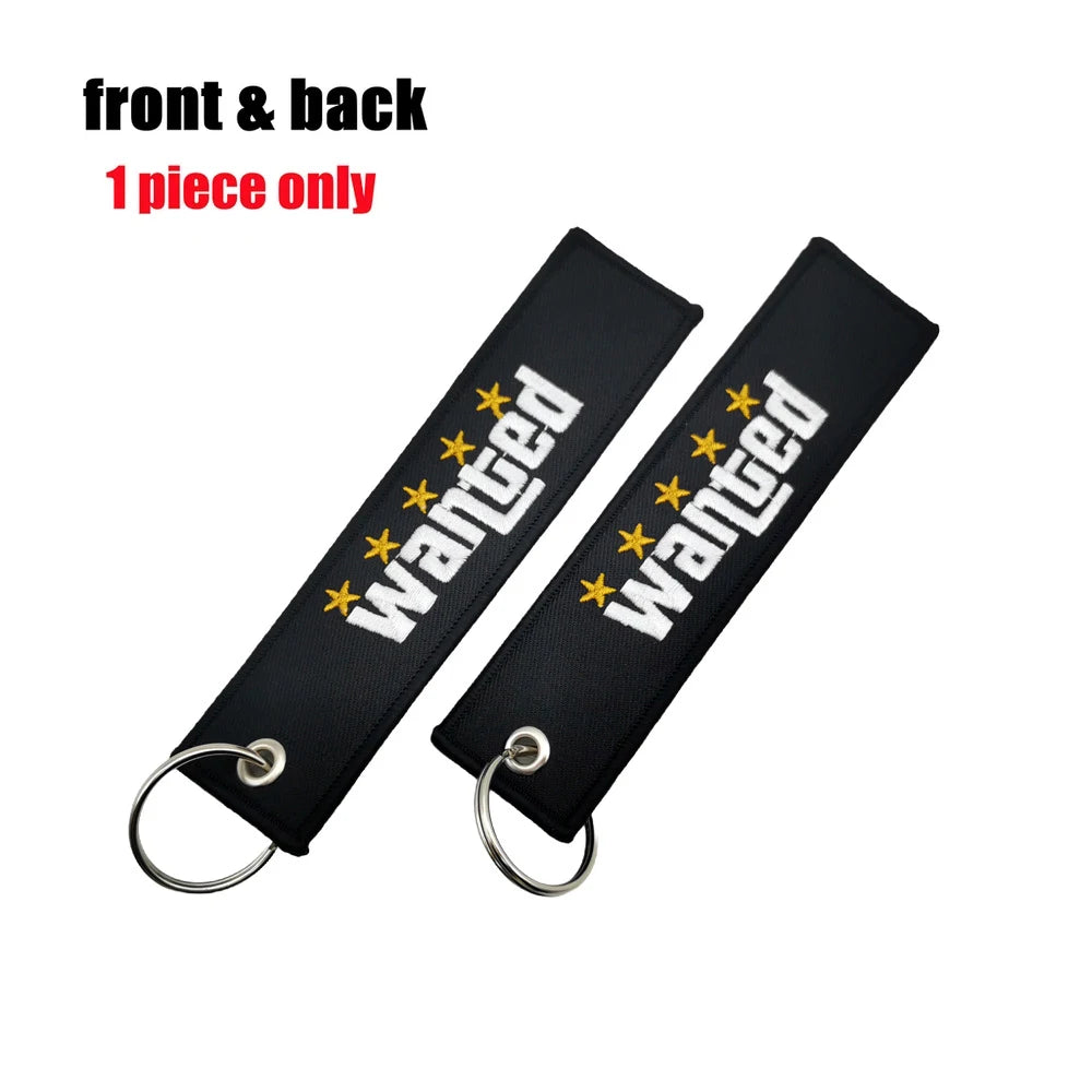 JDM Initial D Embroidery Keyring Car Keychain Key Tag Lanyard Refit Gift Red Sun Racing Team Motorcycle Key Chain Accessories