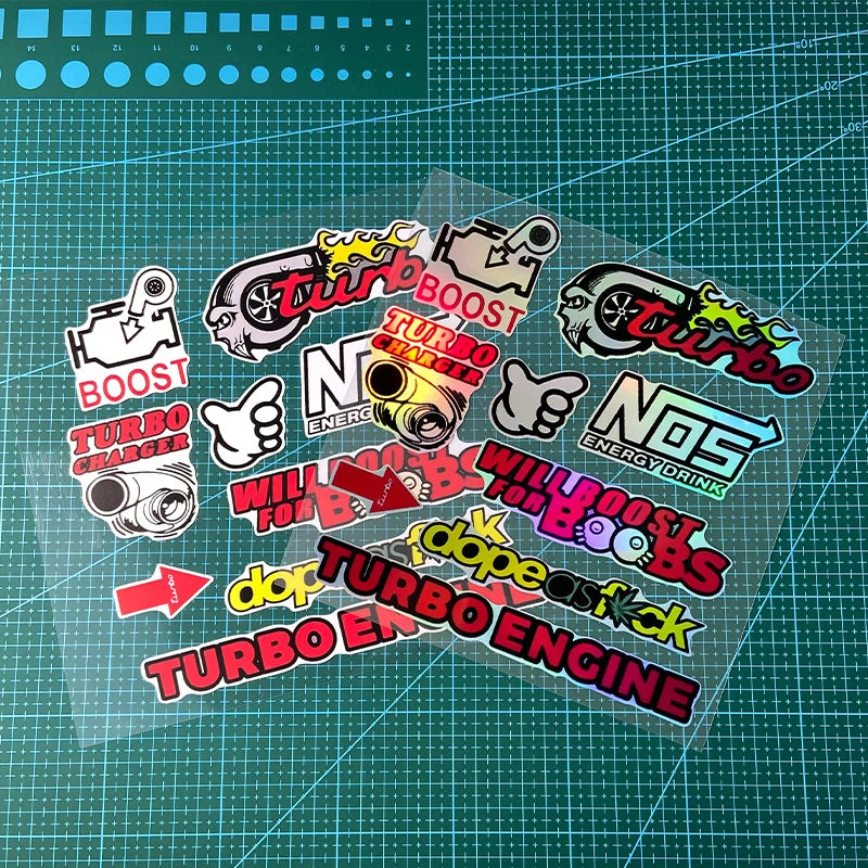 1SET JDM Racing Style Motorcycle Stickers for DIY Motorbike Fuel Tank Car Window Refit Auto Styling Decoration Vinyl Decals