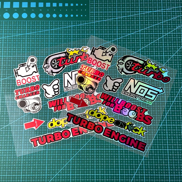 1SET JDM Racing Style Motorcycle Stickers for DIY Motorbike Fuel Tank Car Window Refit Auto Styling Decoration Vinyl Decals