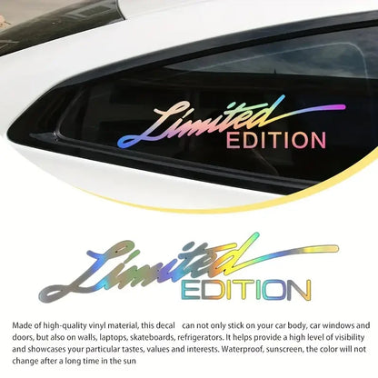 2PCS Motorcycle EDITION Creative Vinyl Sticker Window Sticker Car-styling Decoration Reflective Laser Decal For Car Accessories