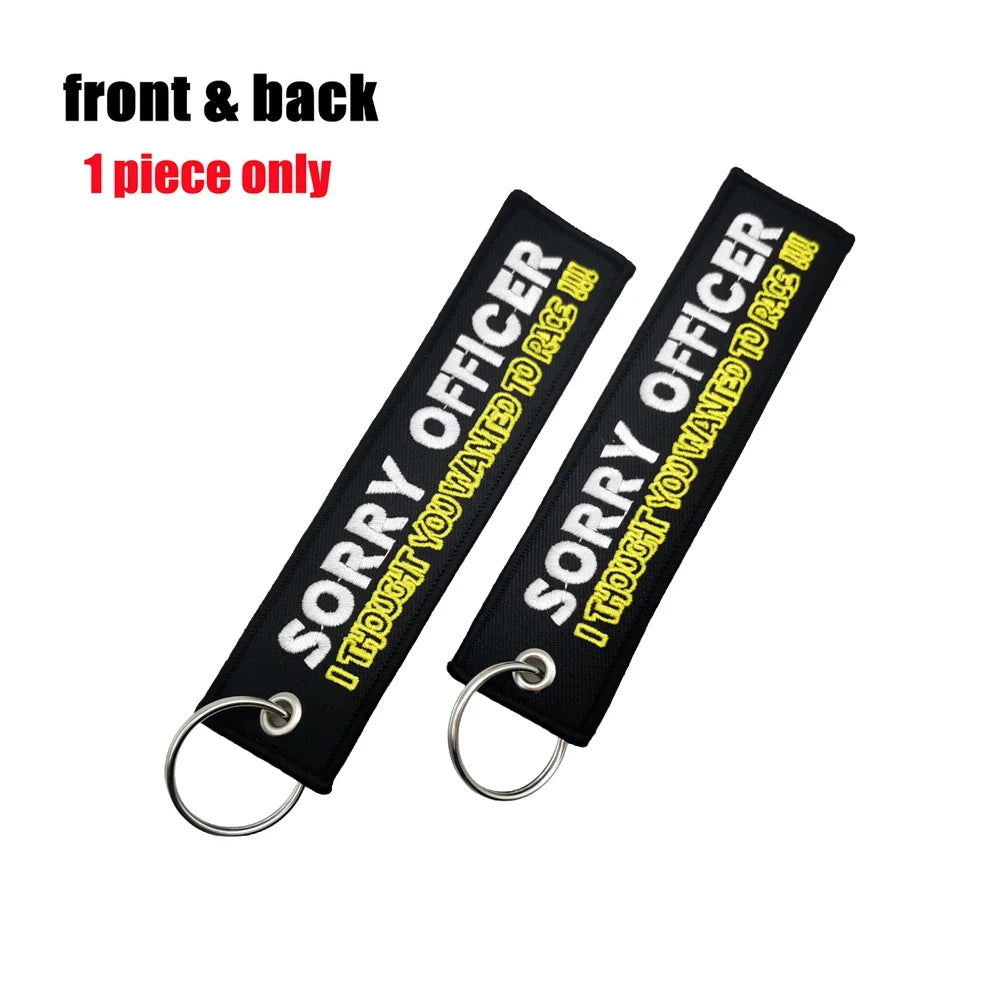 JDM Initial D Embroidery Keyring Car Keychain Key Tag Lanyard Refit Gift Red Sun Racing Team Motorcycle Key Chain Accessories