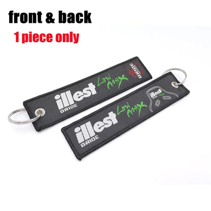 Bride car keychain pendant nylon keyring JDM style backpack embroidery key strap carabiner Buckle Auto key tag Accessori