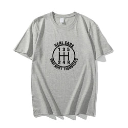 Fun Car MT Manual Gear Printing Short Sleeve Modified Rider Wave Racing Culture Shirt Cotton T-Shirt Men's Summer Motorcycle