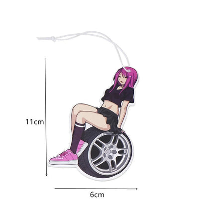 JDM Car Air Freshener Hanging Rearview Mirror Perfume Flavoring Turbo Brake Disc Shock Absorber Solid Paper Diffuser Accessories