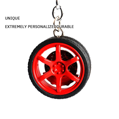 Key Chain High Quality Durable Personality Unique Creative Car Modified Calipers Brake Disc Wheel Tire Metal Tire Key Chain 1PC