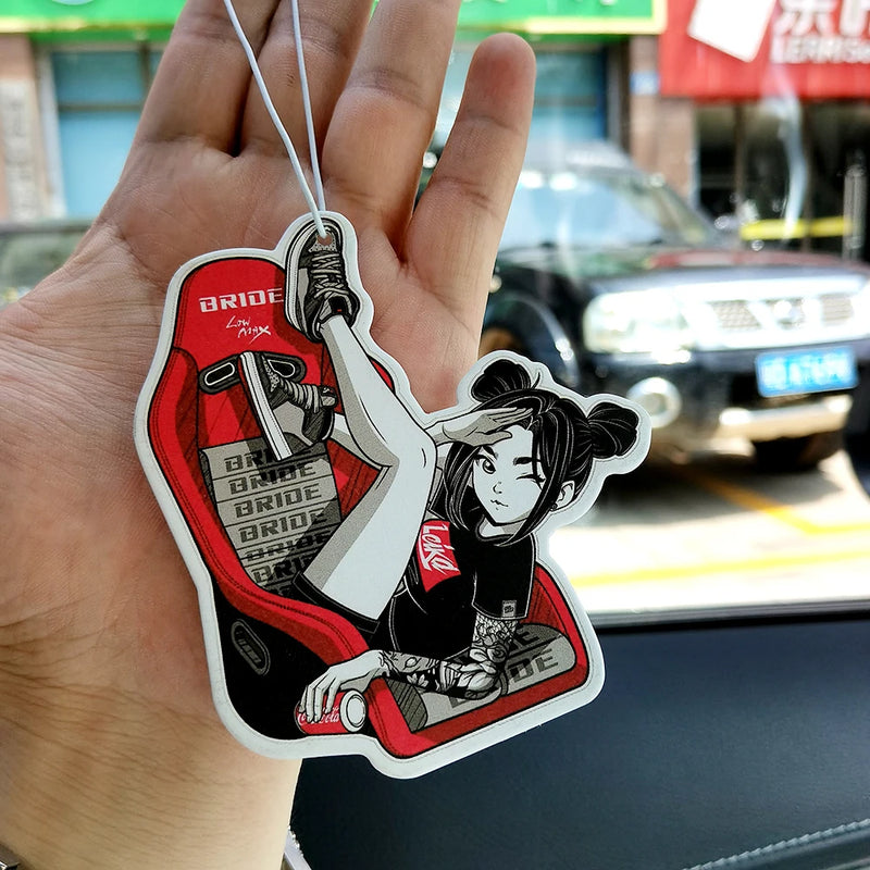 Newest JDM Car Air Freshener Hanging Car Rear View Solid Paper Turbo Brake Disc Shock Absorber Car Diffuser Interior Accessories