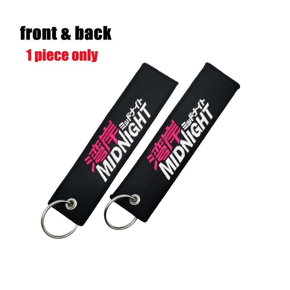 JDM Initial D Embroidery Keyring Car Keychain Key Tag Lanyard Refit Gift Red Sun Racing Team Motorcycle Key Chain Accessories