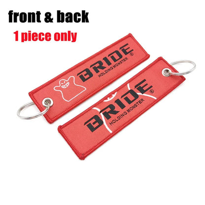 Bride car keychain pendant nylon keyring JDM style backpack embroidery key strap carabiner Buckle Auto key tag Accessori