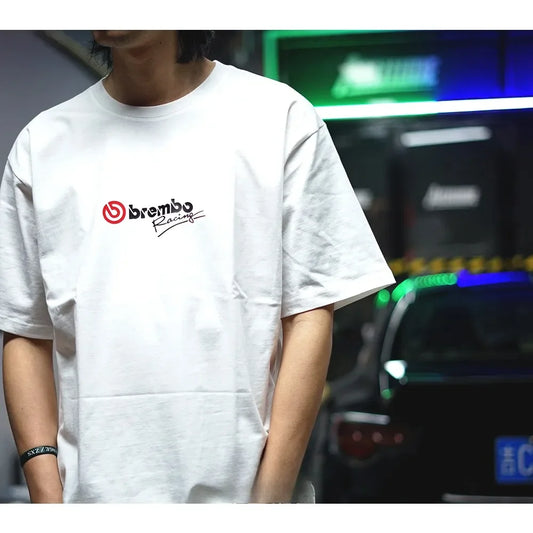 Japan JDM Brembo Brake T-shirt Breathable Sweat Absorption Short-sleeved Men's and Women's T-shirt Motorcycle T-shirt