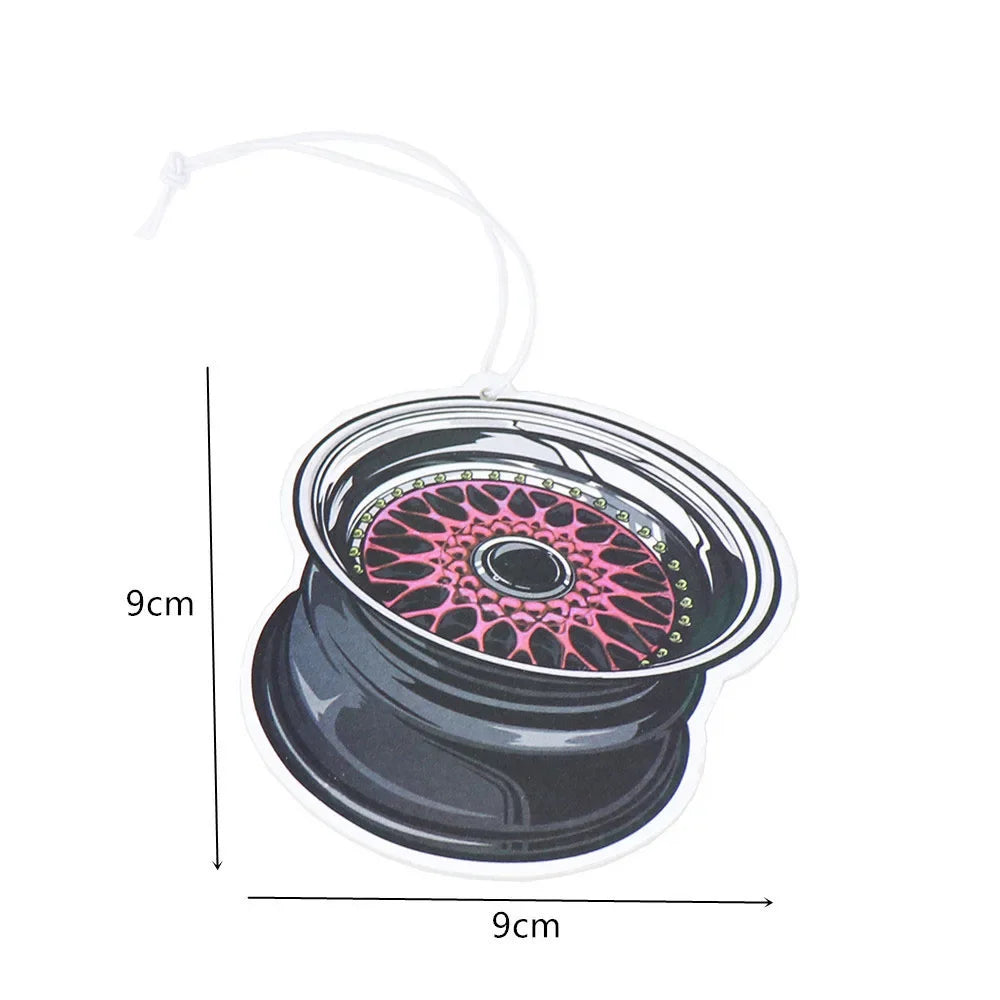 JDM Car Air Freshener Hanging Rearview Mirror Perfume Flavoring Turbo Brake Disc Shock Absorber Solid Paper Diffuser Accessories