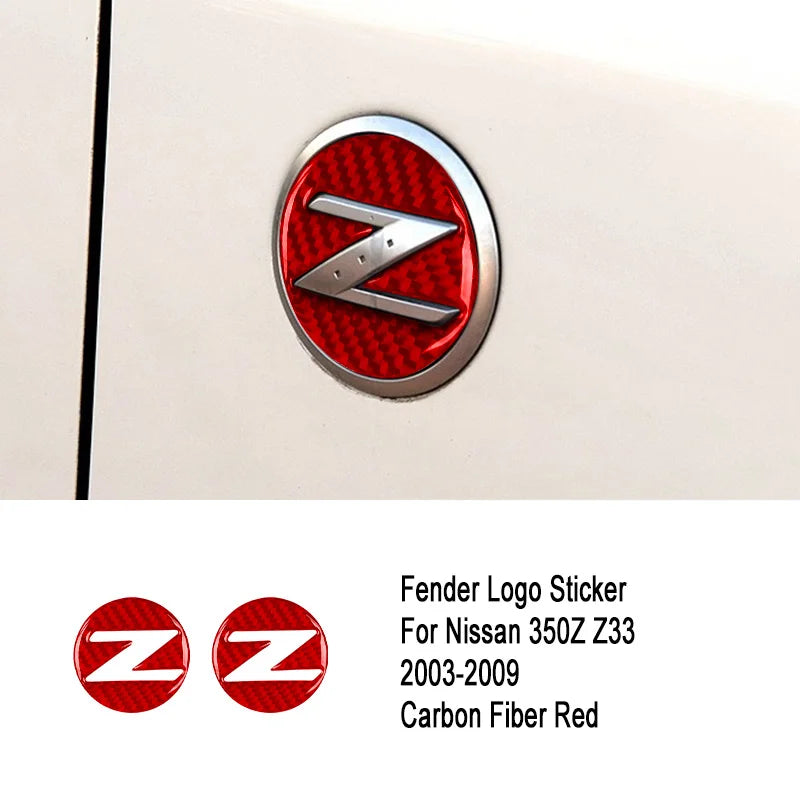 Car Modified for Nissan 350Z Z33 2003-2009 Carbon Fiber Fender Logo Emblem Decoration Sticker Car Accessories