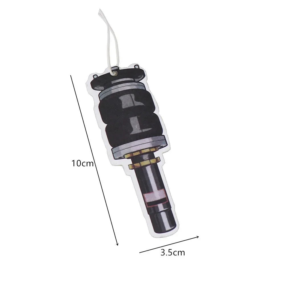 JDM Car Air Freshener Hanging Rearview Mirror Perfume Flavoring Turbo Brake Disc Shock Absorber Solid Paper Diffuser Accessories