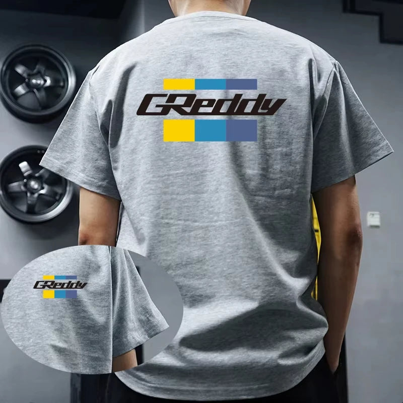 GReddy Turbo Systems Shirts for Men Summer Short Sleeve Rash Guard Gym Workout Tshirt Athletic Quick Dry Undershirts Tops