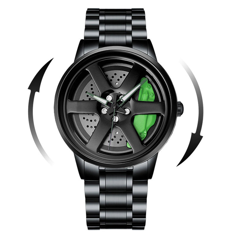 VA VA VOOM Sports Car Watch Fashionable Rotating Dial Stainless Steel Strap 3Bar Waterproof Quartz Movement Watches reloj hombre
