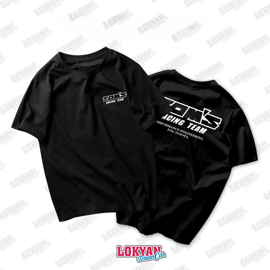 JDM Culture Spirit F-Field Racing Sponsor Printed Short Sleeve Motorcycle Graphic Breathable Casual Men's T-shirt