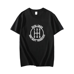 Fun Car MT Manual Gear Printing Short Sleeve Modified Rider Wave Racing Culture Shirt Cotton T-Shirt Men's Summer Motorcycle