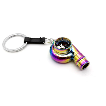 NEO Chrome Car Parts Keychain Metal Keyring Wheel Hub Nitrogen Gas Bottle Shock Absorber Key Chain Whistle Turbine Auto Interior